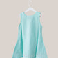 Seer Sucker Muslin Shoulder Button Frock With Embroidery Mint