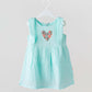 Seer Sucker Muslin Self Knotted Frock With Embroidery MInt