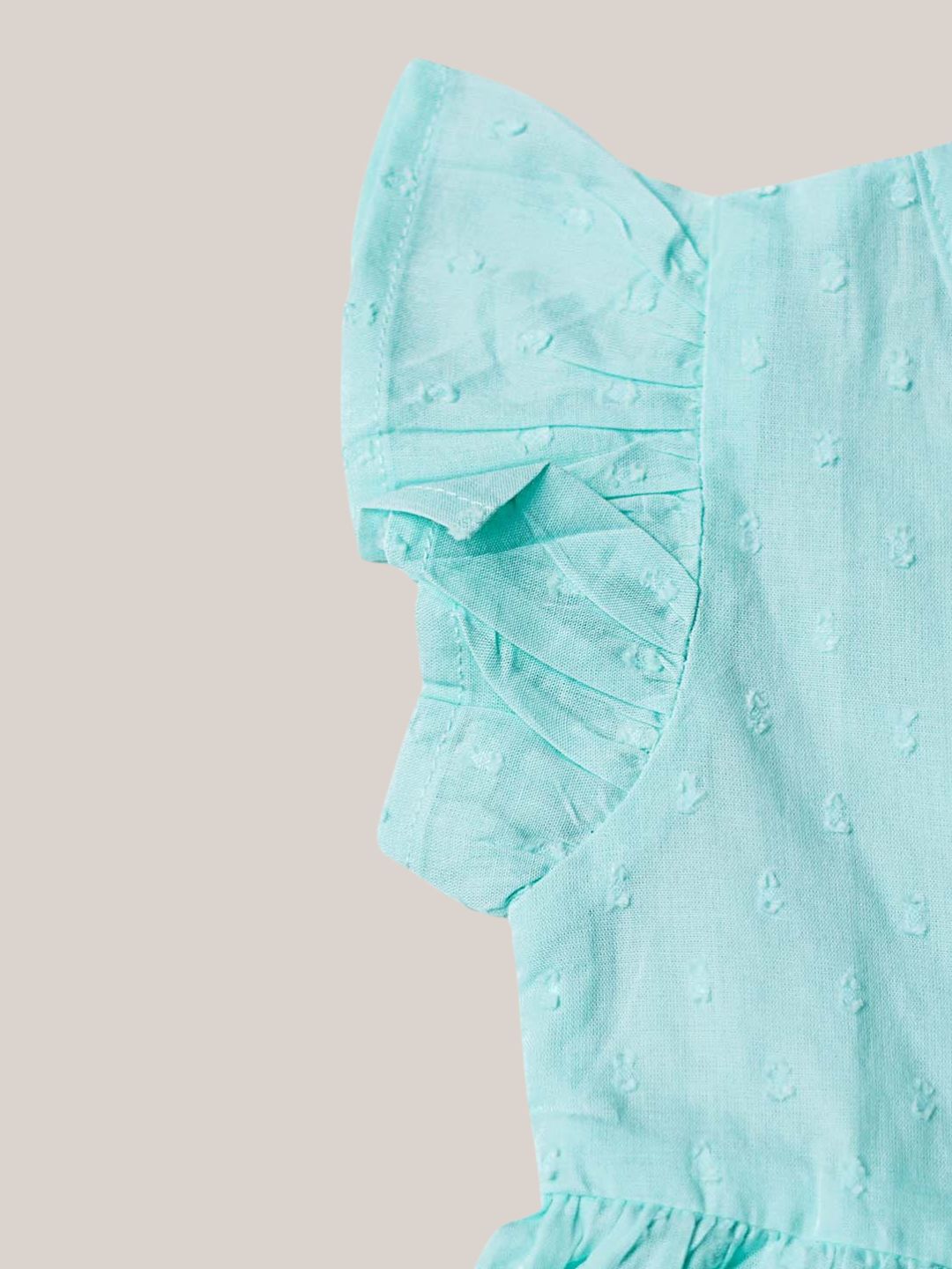 Swiss Dobby Half Sleeve Casual Frock - Mint