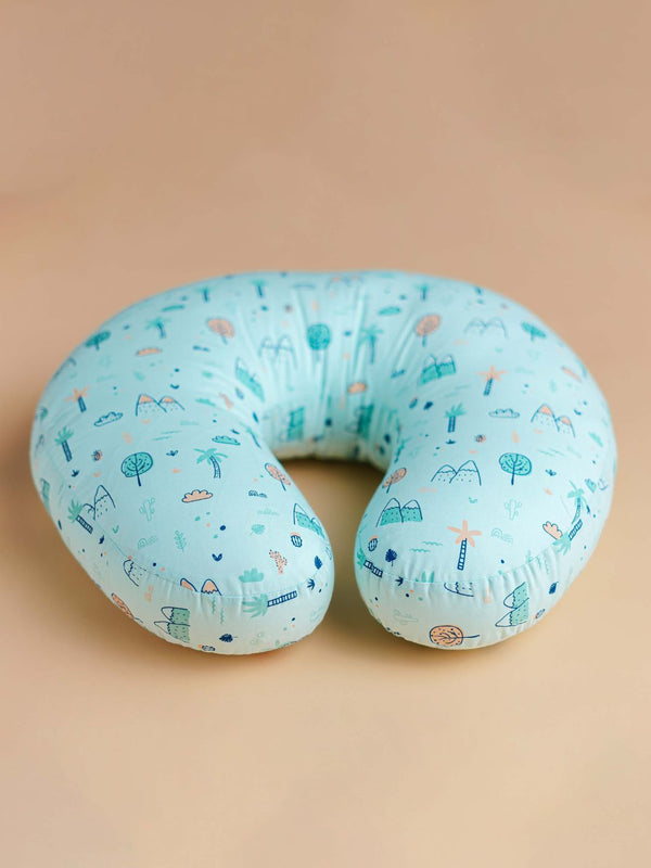FIRSTIN Poplin Feeding Pillow - Mint Cliff