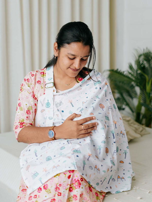 FIRSTIN Poplin Feeding Apron Mint Cliff (W)