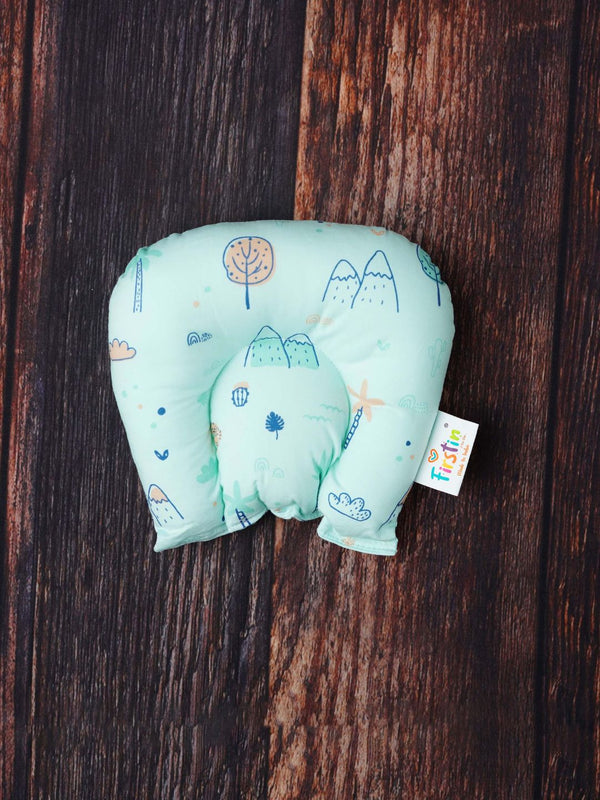 FIRSTIN Mint Cliff Printed Baby Pillow - 20X20CM
