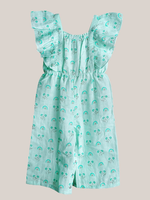 FIRSTIN Muslin Palazzo (Bottom Snap Button) - Mint Koala