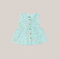 Muslin Front Open Sleeveless Frock - Mint Multi Arrows