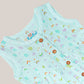 Muslin Front Open Sleeveless Frock - Mint Multi Arrows