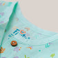 Muslin Front Open Sleeveless Frock - Mint Multi Arrows