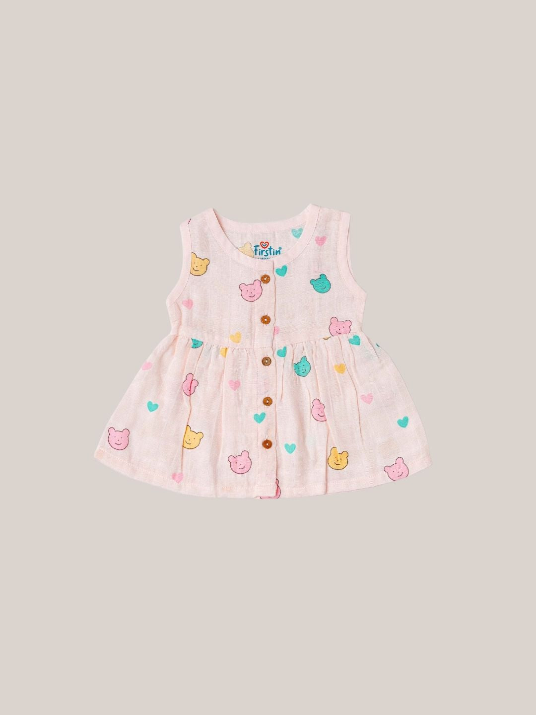 Muslin Front Open Sleeveless Frock - Salsa Rose Buddy