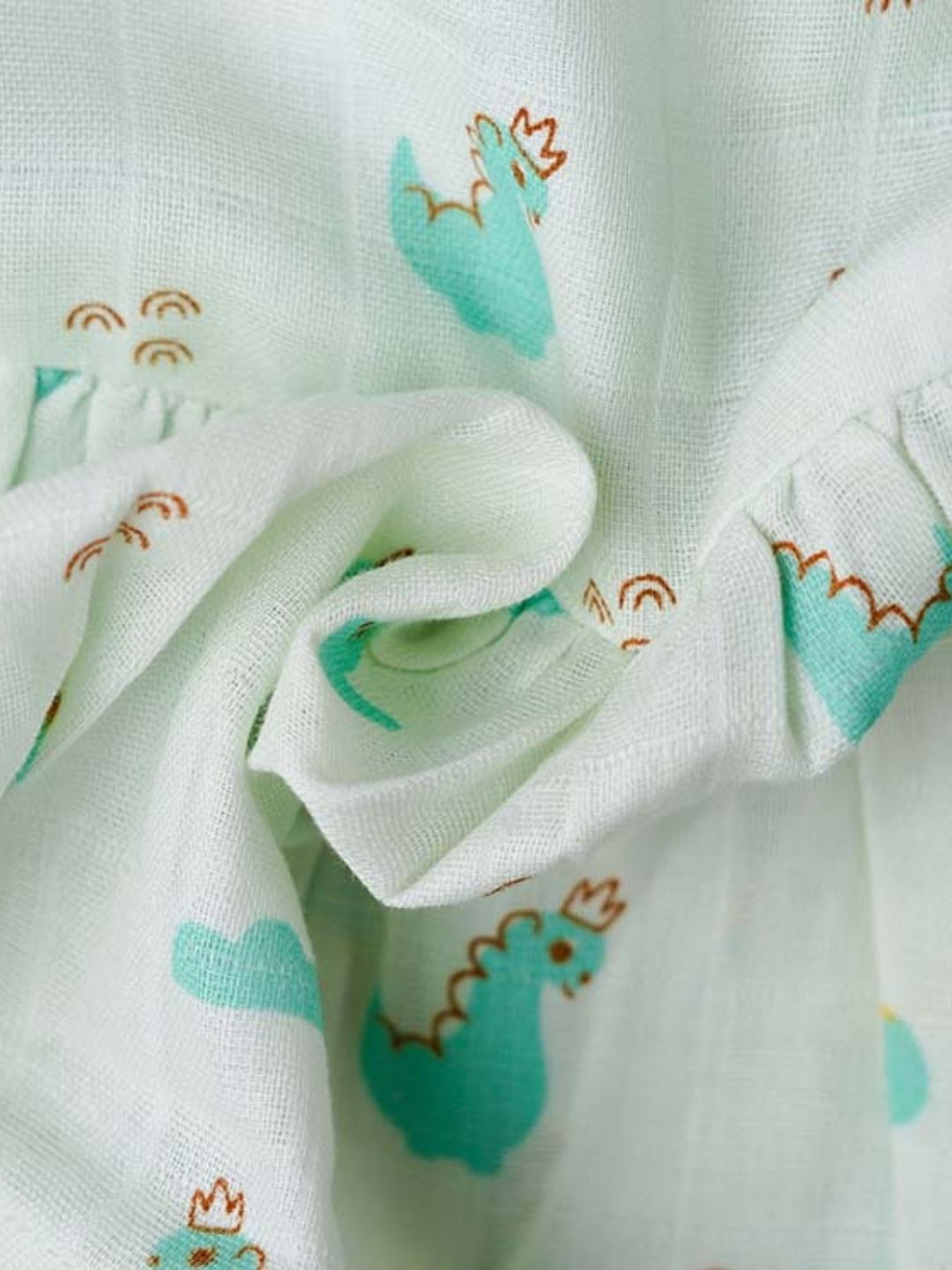 Muslin Front Open Sleeveless Frock - Frost Dino Crown