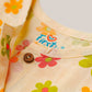 Muslin Front Open Sleeveless Frock - Vanilla Petals