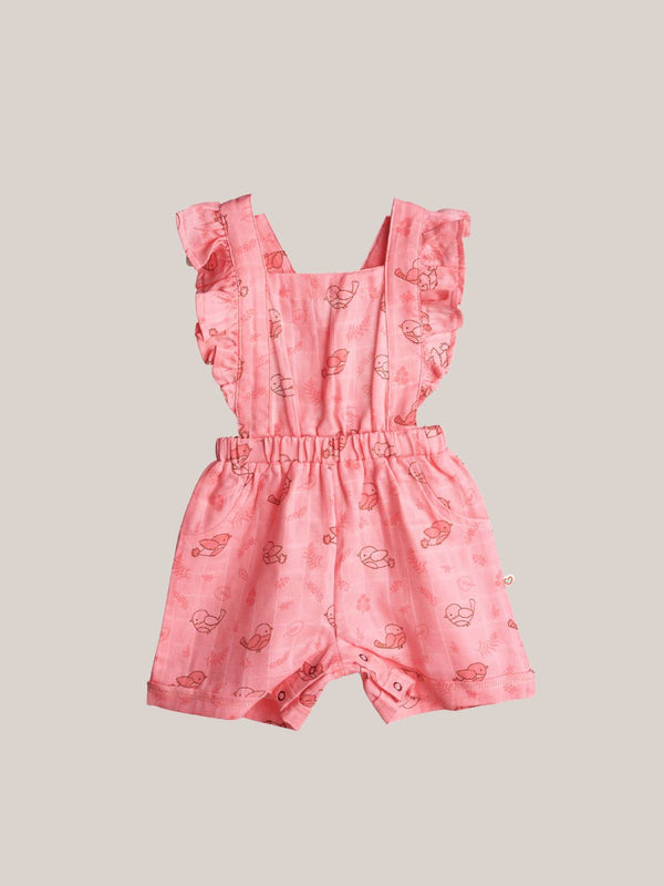 FIRSTIN Muslin Jumpsuit - Melon Pink Sparrow