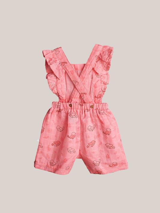 FIRSTIN Muslin Jumpsuit - Melon Pink Sparrow