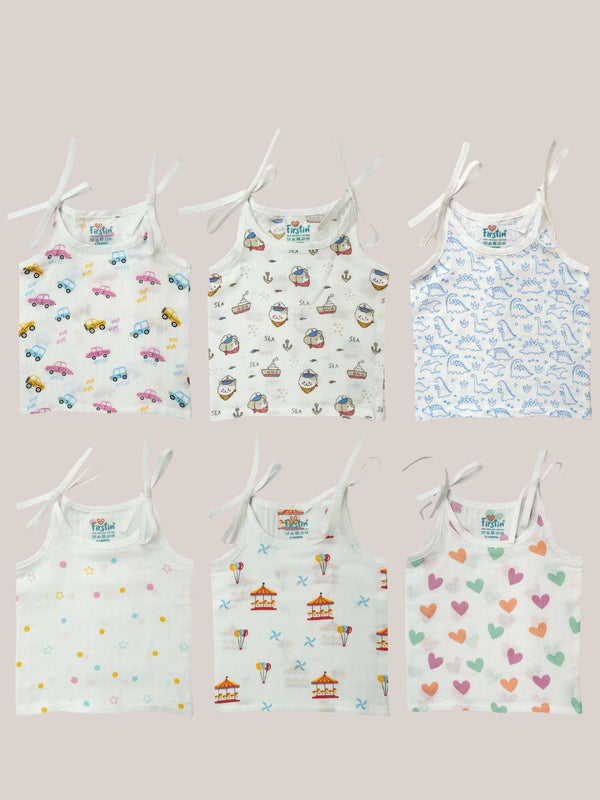 FIRSTIN Muslin Jabla Knotted Assorted (Any 3 prints) 3 Pcs Pack Combo