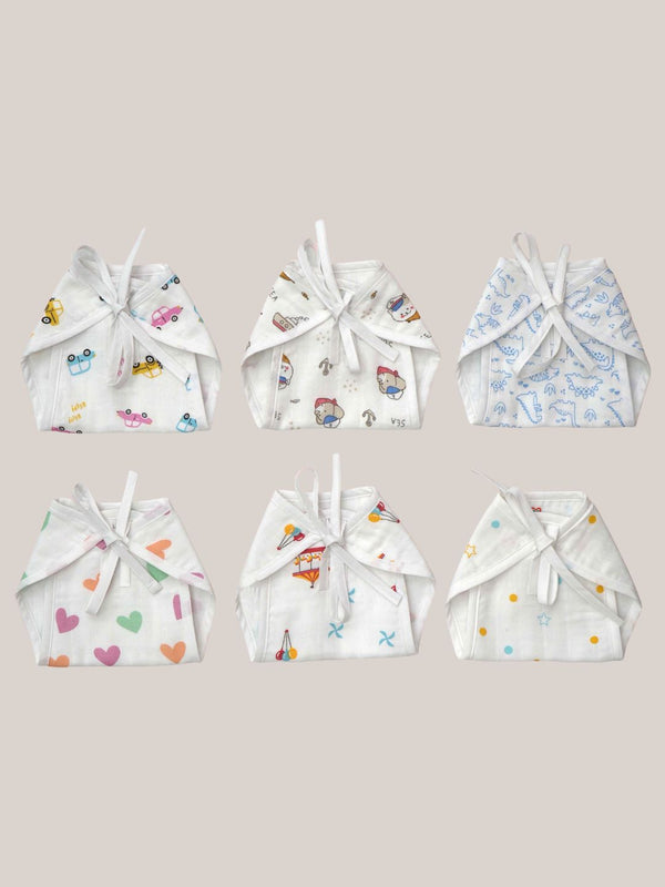FIRSTIN Muslin Nappy 6 Pcs Pack Combo