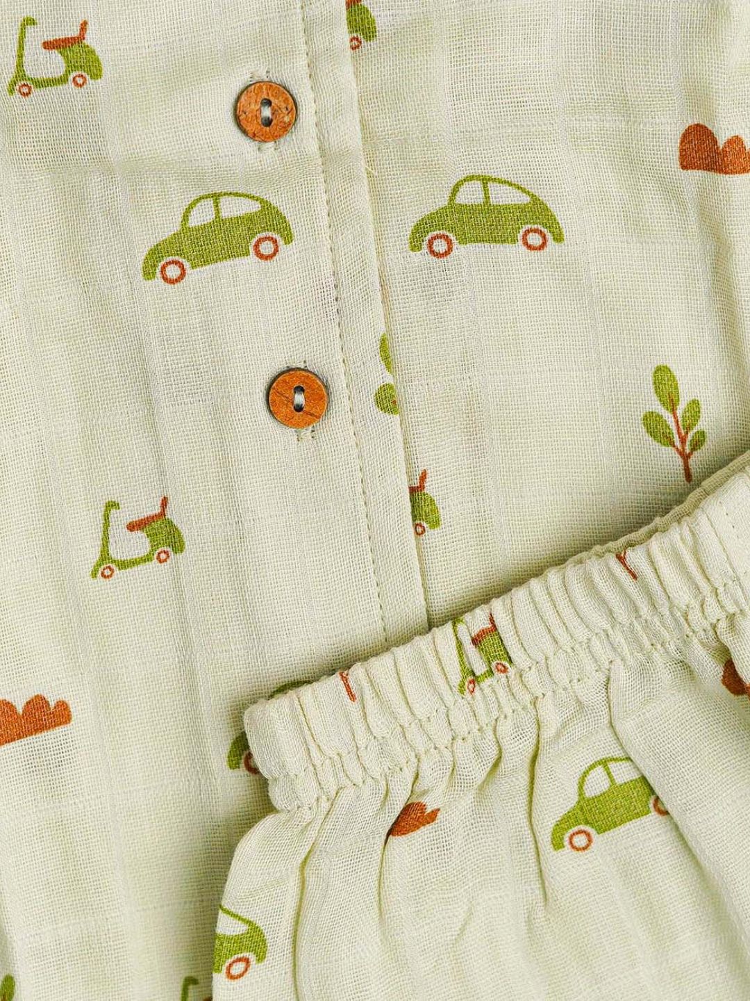 Aloe Wash Vespa Printed Muslin Night Suit Set