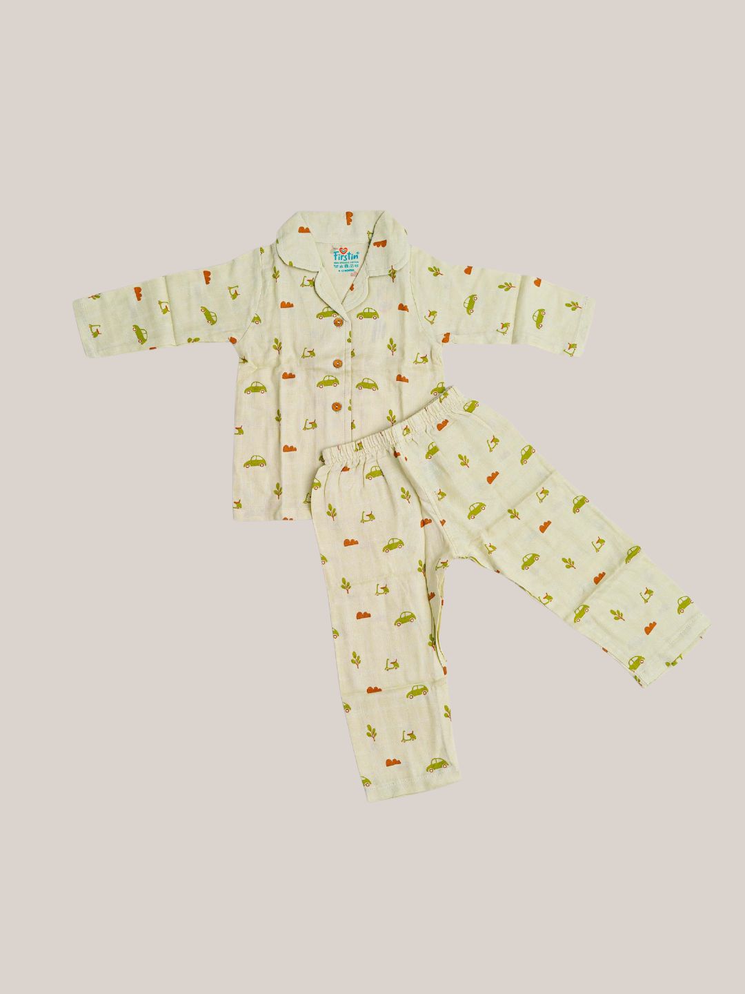 Aloe Wash Vespa Printed Muslin Night Suit Set