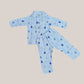 Blue Fir Tree Printed Muslin Night Suit Set