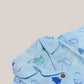 Blue Fir Tree Printed Muslin Night Suit Set