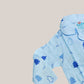 Blue Fir Tree Printed Muslin Night Suit Set