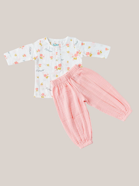 Muslin Pyjama Patiala Set - Candy Flower