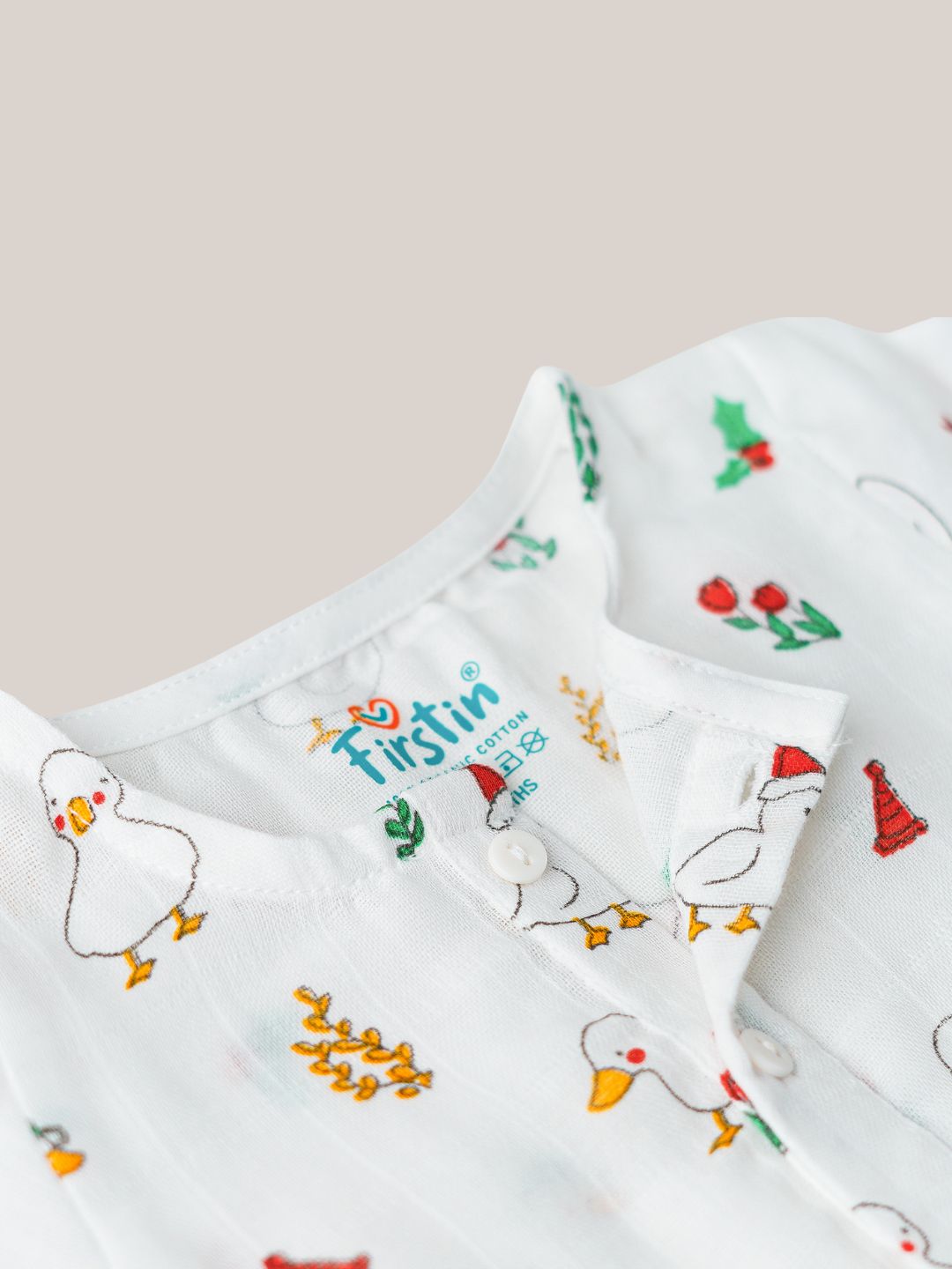 Muslin Pyjama Patiala Set - Santa Duck