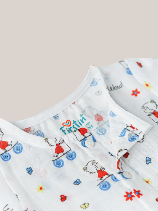 Muslin Pyjama Patiala Set - (W) Salsa Rose Scarlet
