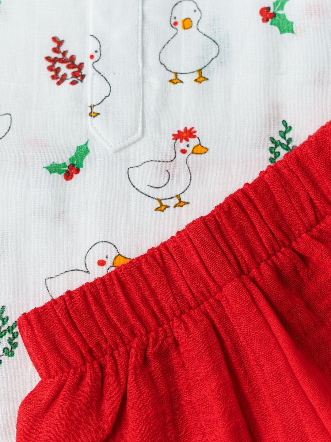 Muslin Pyjama Patiala Set - Santa Duck