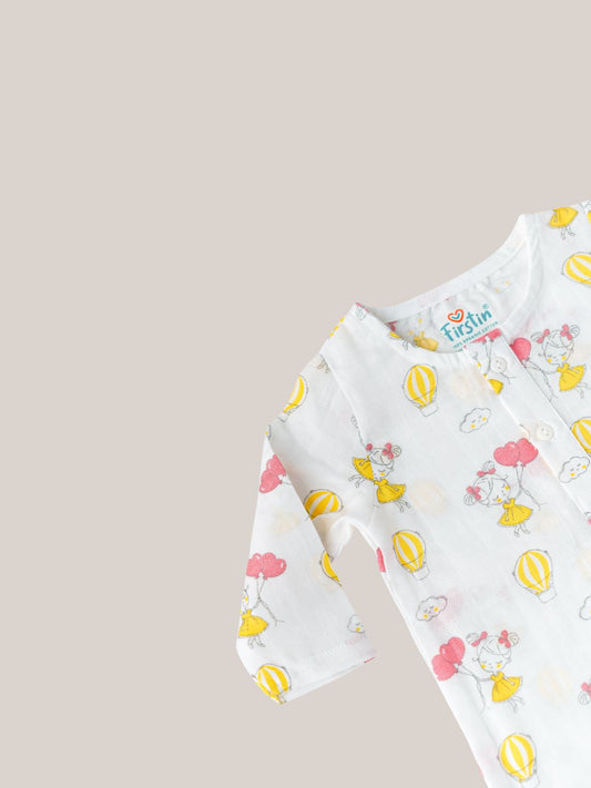 Muslin Pyjama Patiala Set - (W) Lt. Yellow Strings
