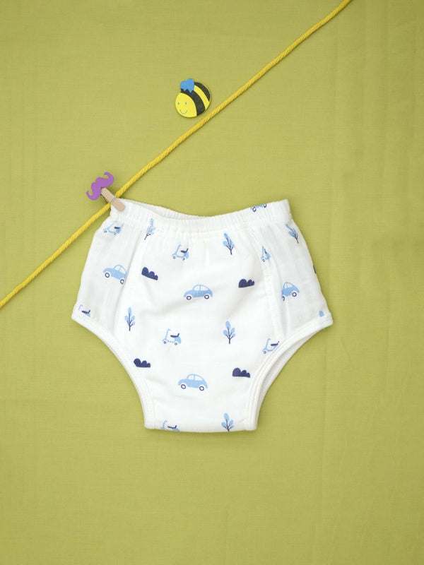 FIRSTIN Muslin Ultra Padded Underwear - (W) Lt. Blue Vespa