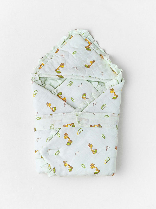 FIRSTIN Muslin Frost Joyous Giraffe Baby Wrap Bed
