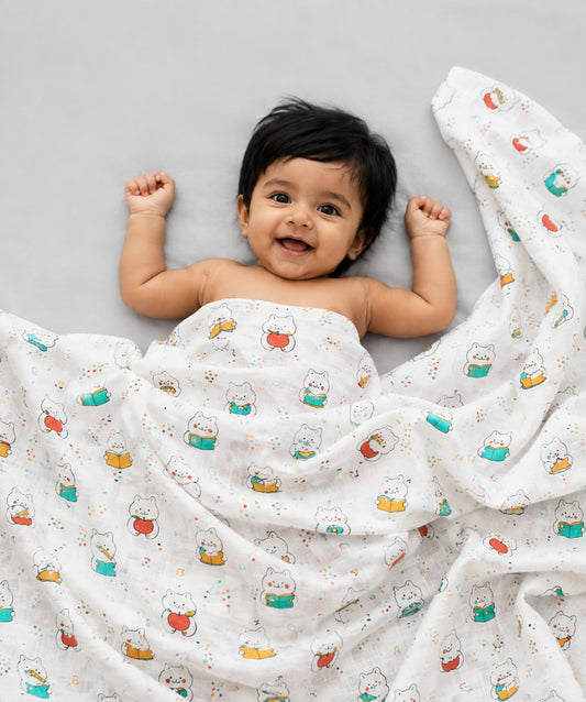 Muslin Swaddle kitty Cat 120X120Cm