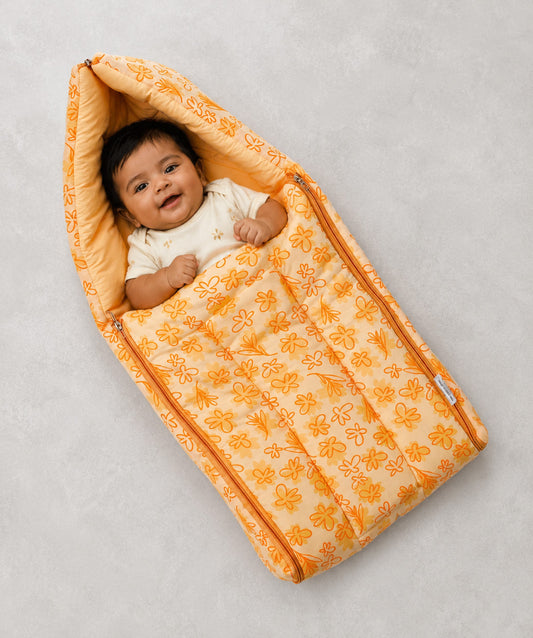 Apricot Sherbet Moss Muslin Baby Carrier Nest