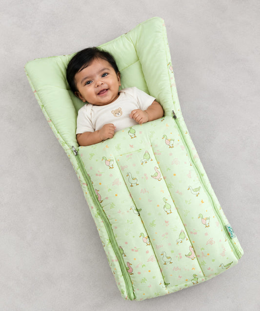 Lime Cream Runner Duck Muslin Baby Carrier Nest