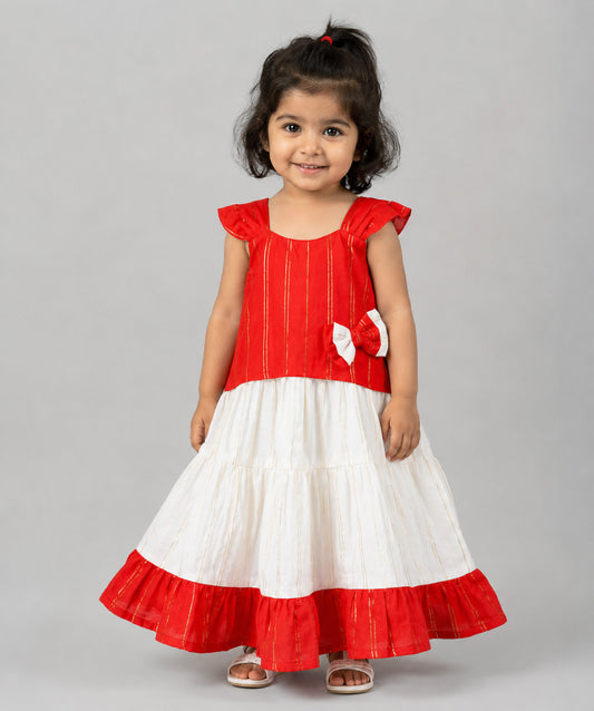Ira Top With Skirt (Sleeveless) - Carmine