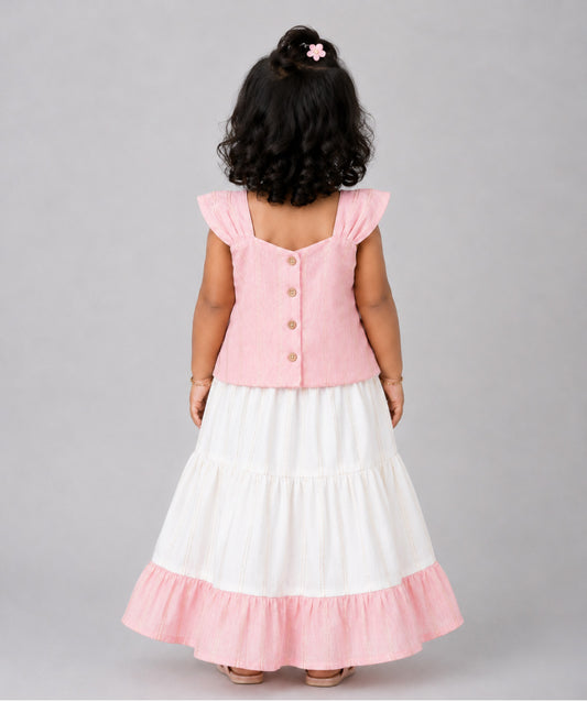 Ira Top With Skirt (Sleeveless) - Flamingo Pink
