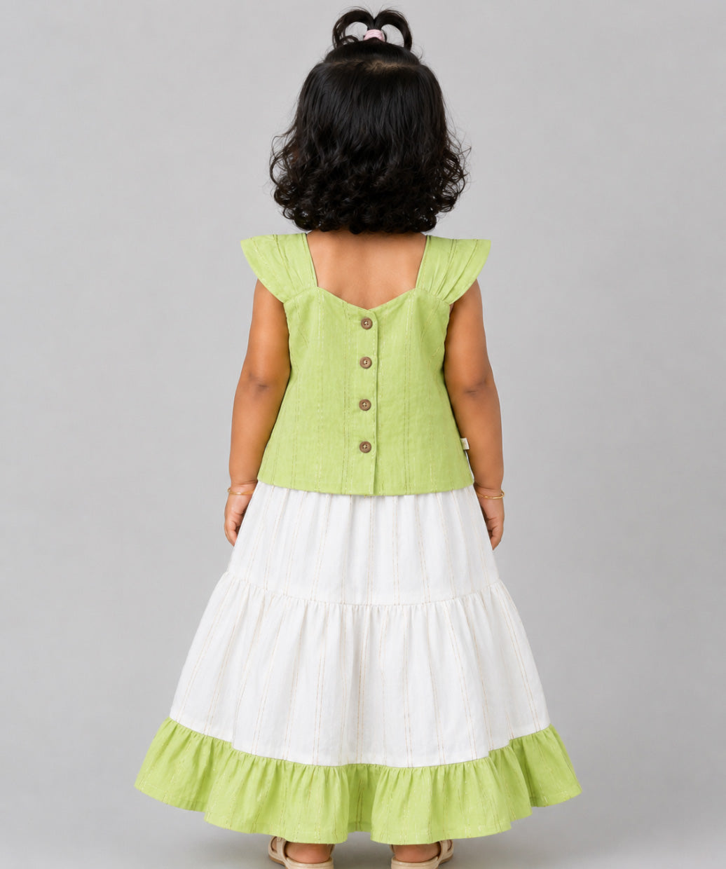 Ira Top With Skirt (Sleeveless) - Neon Green