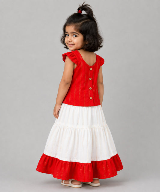 Ira Top With Skirt (Sleeveless) - Carmine