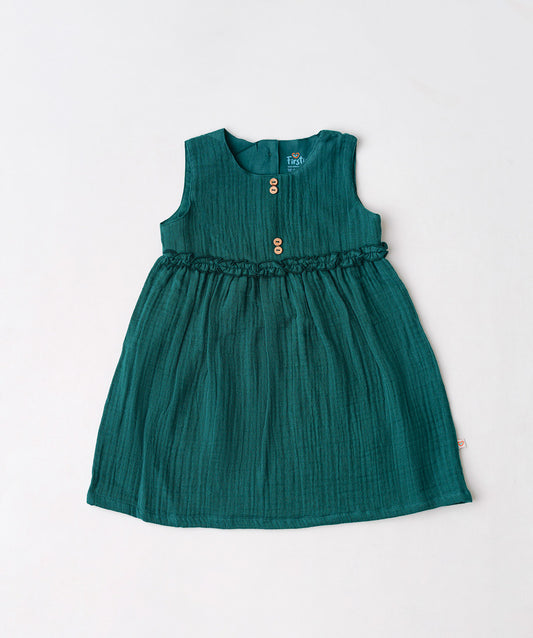 Muslin Bubble Crinkle Grace Frock - Opal