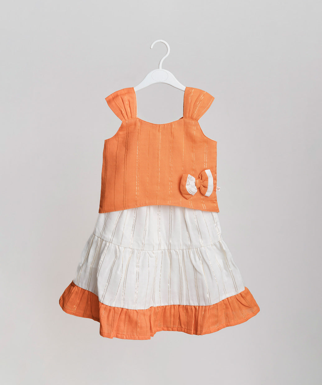 Ira Top With Skirt (Sleeveless) - Carrot Orange