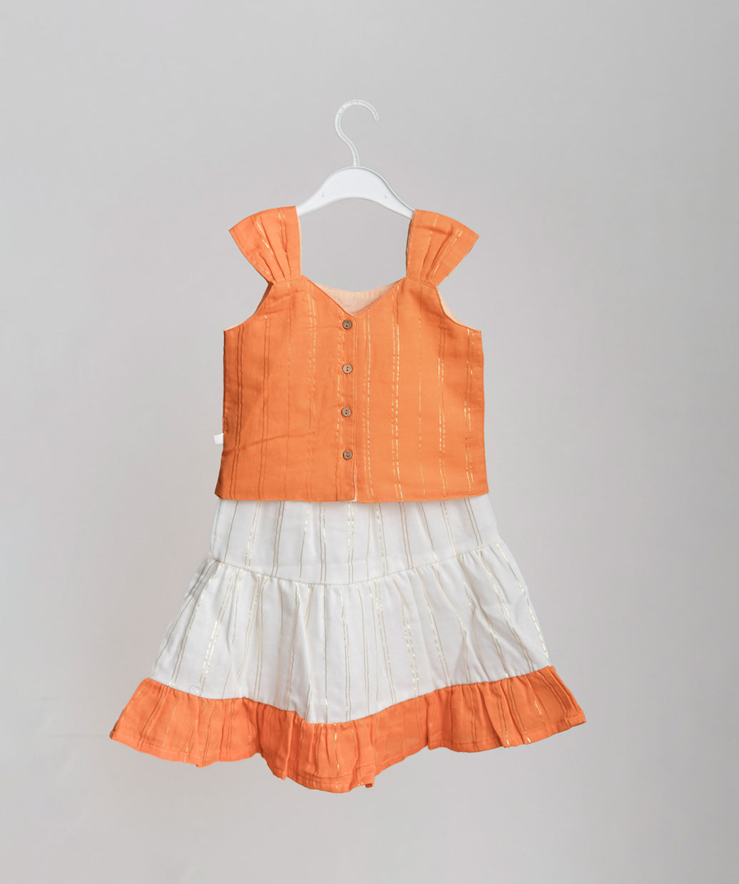 Ira Top With Skirt (Sleeveless) - Carrot Orange
