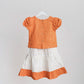 Ridhi Top With Skirt (Puff Sleeve) - Carrot Orange