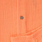 Muslin Bubble Crinkle Jabla-Shorts Set Half Sleeve - Coral Orange