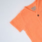 Muslin Bubble Crinkle Jabla-Shorts Set Half Sleeve - Coral Orange