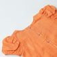 Ridhi Top With Skirt (Puff Sleeve) - Carrot Orange