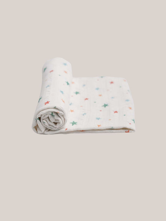 FIRSTIN Muslin Seer Sucker Towel 70X70CM - Orbit Stars