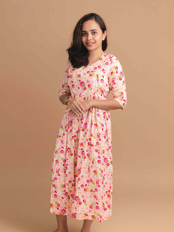FIRSTIN Feeding Maxi Gown - Oyster