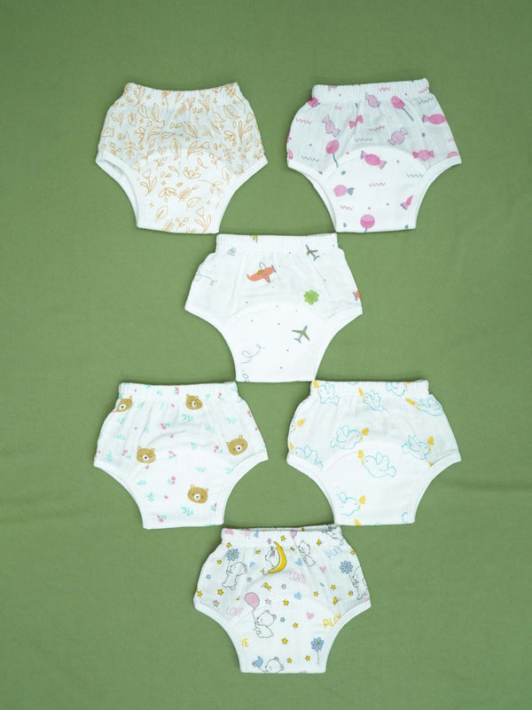FIRSTIN Muslin Padded Underwear 6 Pcs Pack Combo
