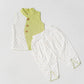 Lurex Dobby Waist Coat-Dhoti Pant - Palm Green