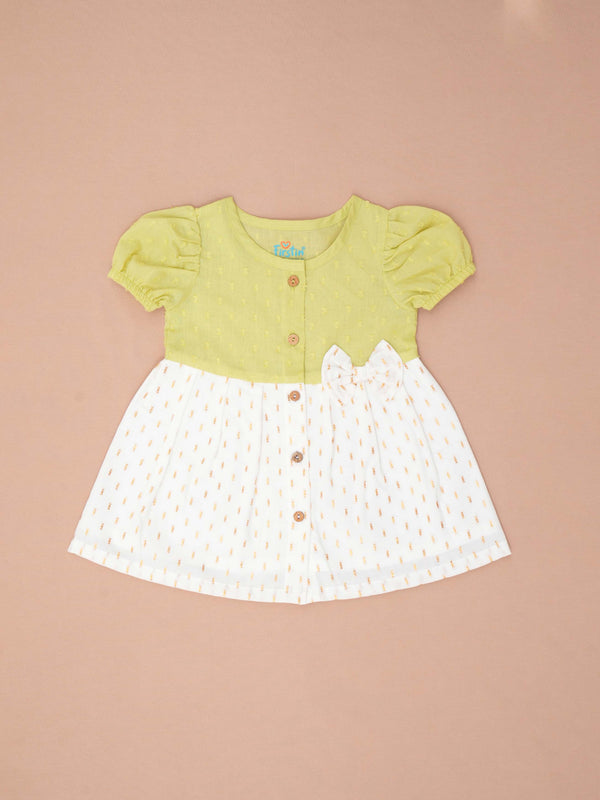 FIRSITN Lurex Dobby Frock - Shimmer Palm Green