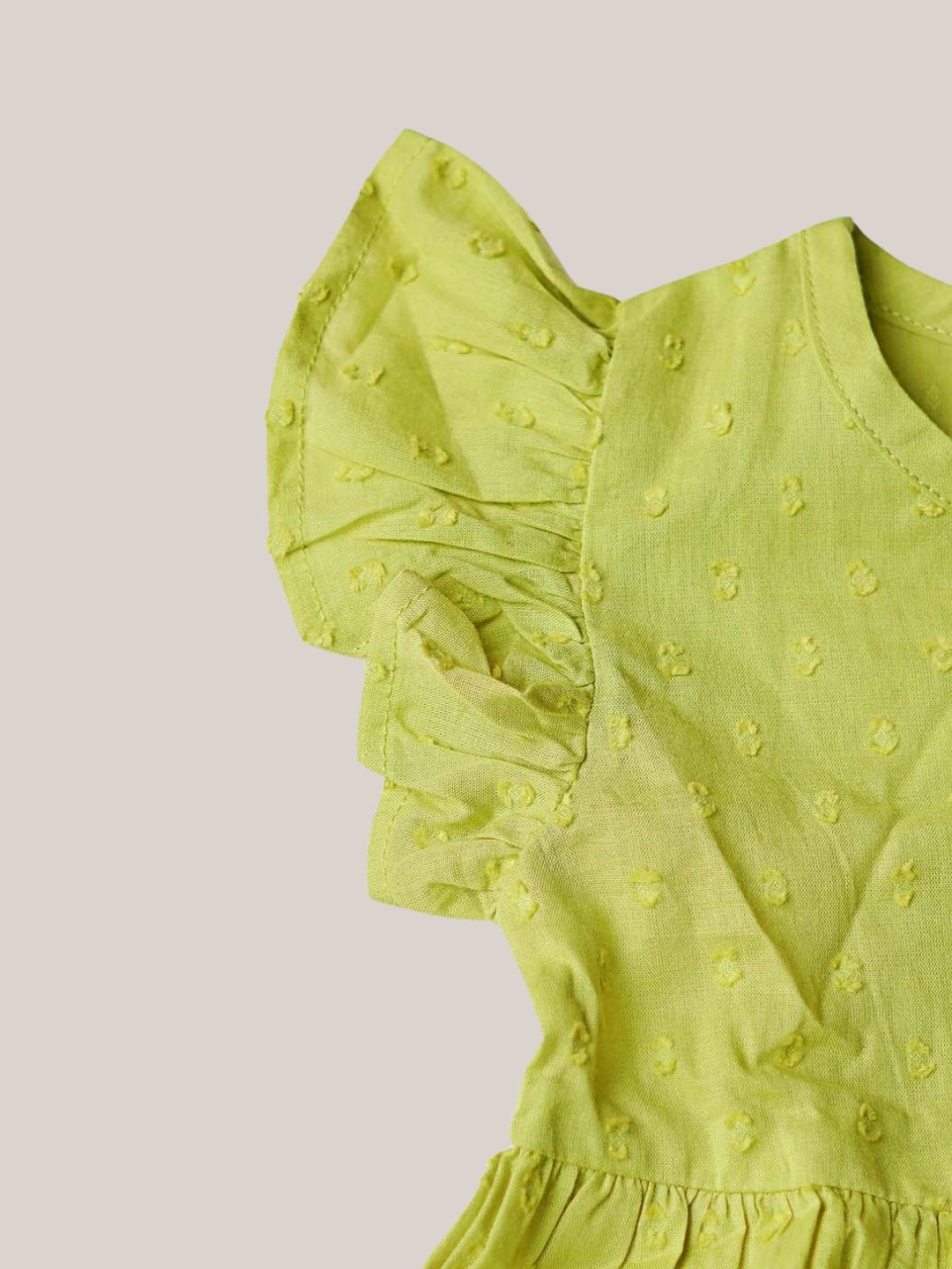 Swiss Dobby Half Sleeve Casual Frock - Palm Green