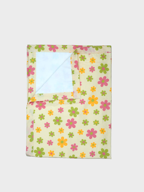 FIRSTIN Poplin Dohar (Mattress Protector/Receiving Sheet) - Vanilla Petals